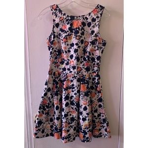 Floral Printed Dress With Flared Bottom Half